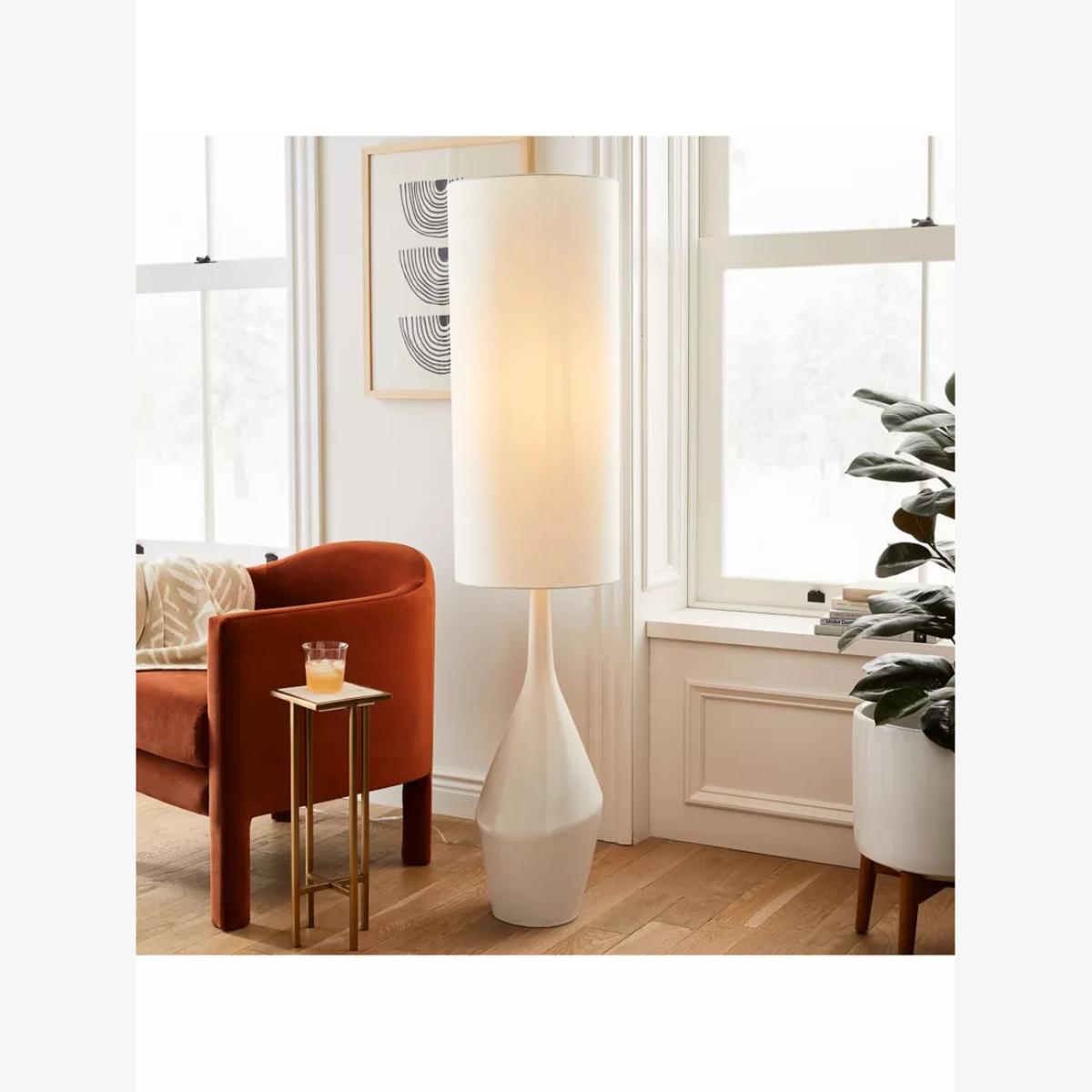 west elm Asymmetry Ceramic Floor Lamp, White – image 1