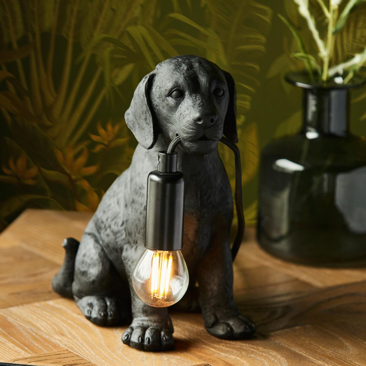 Labrador Puppy Table Lamp - Black – image 1