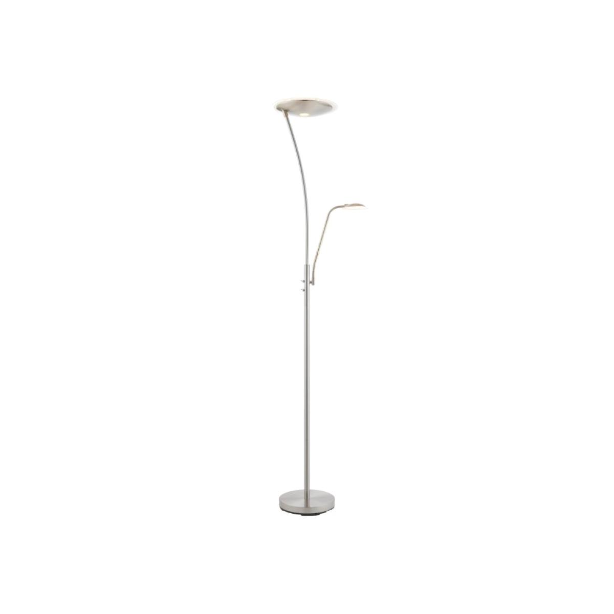 Alassio 2 Light Floor Lamp - Satin Chrome