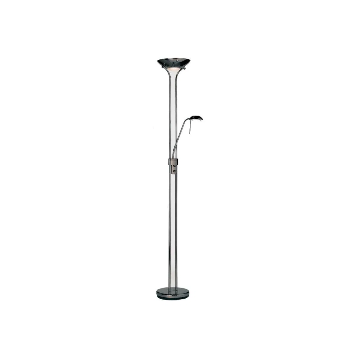 Rome 2 Light Floor Lamp - Black Chrome