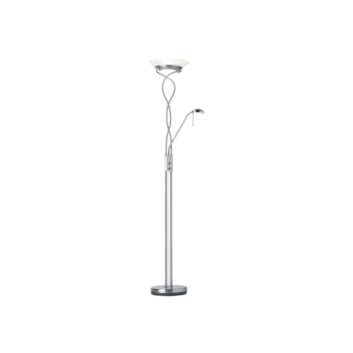 Monaco 2 Light Floor Lamp - Satin Chrome