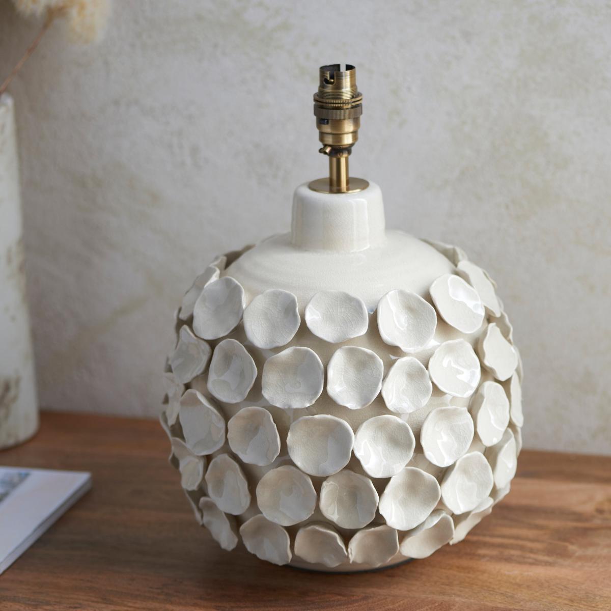 Borello Table Lamp Base - Ivory Crackle – image 1