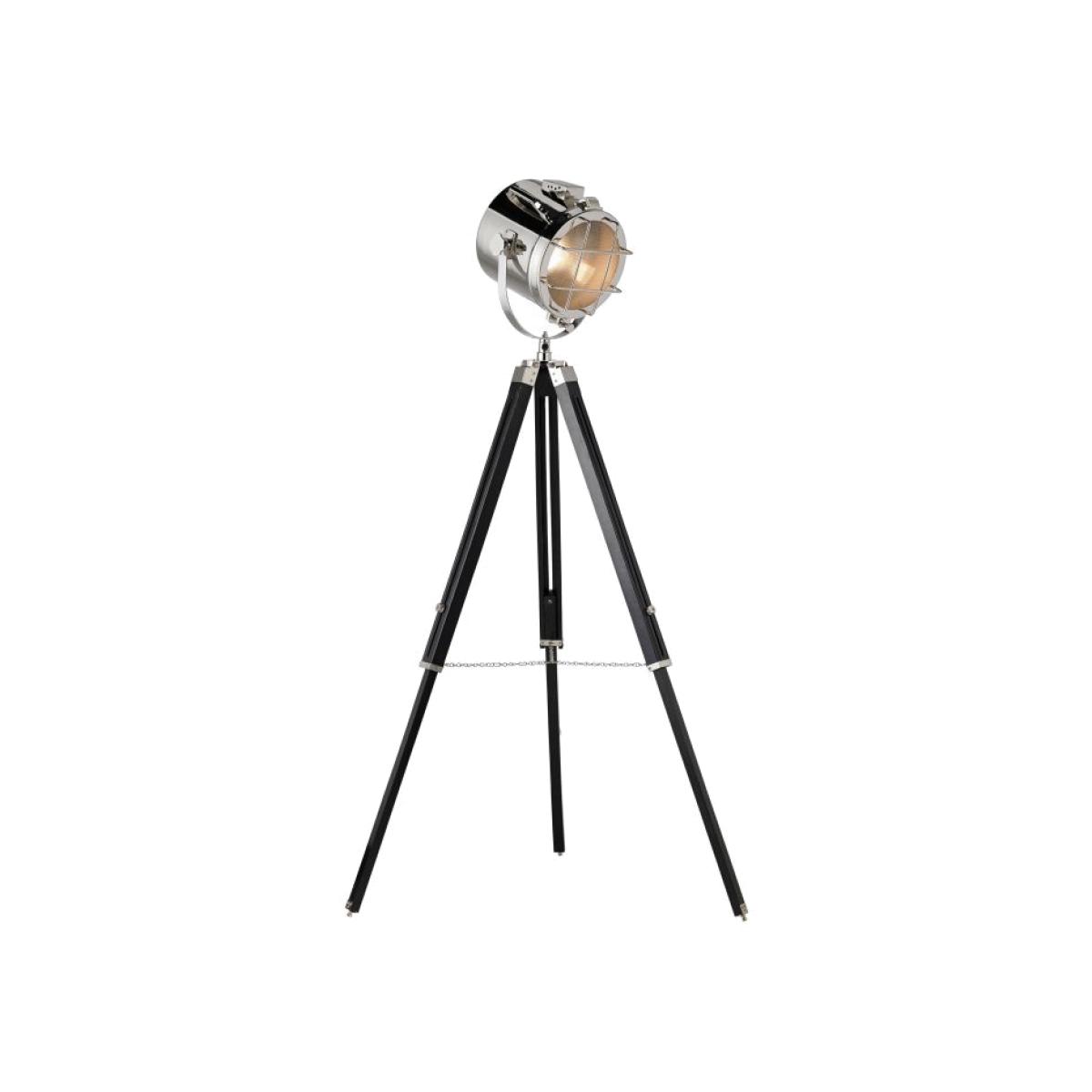 Nautical 1 Light Tripod Floor Lamp - Black/Nickel