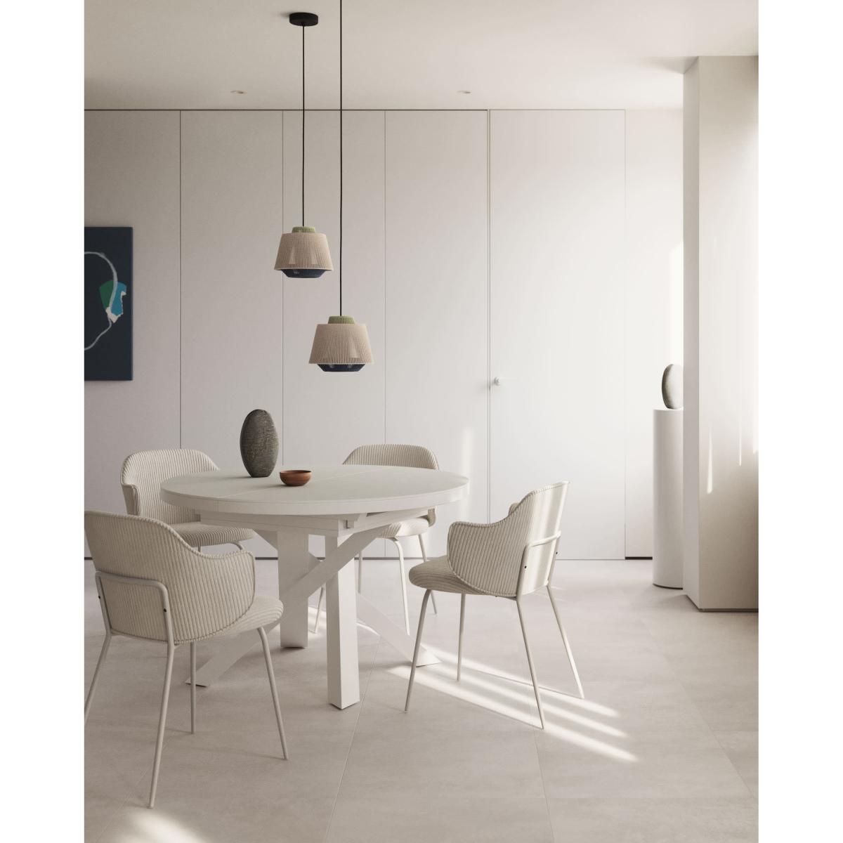 Yuvia cotton ceiling lamp with a beige and blue finish – image 4