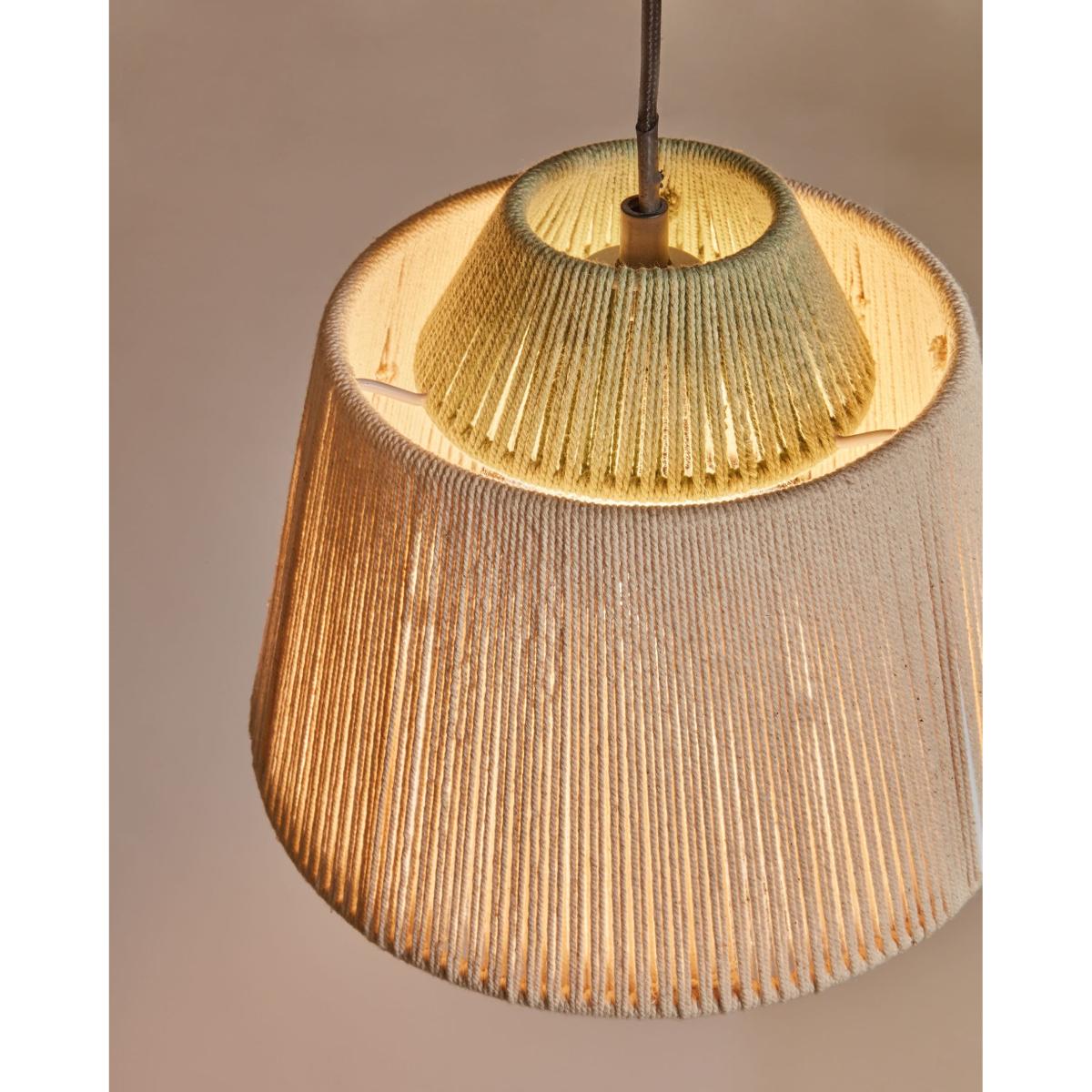 Yuvia cotton ceiling lamp with a beige and blue finish – image 5