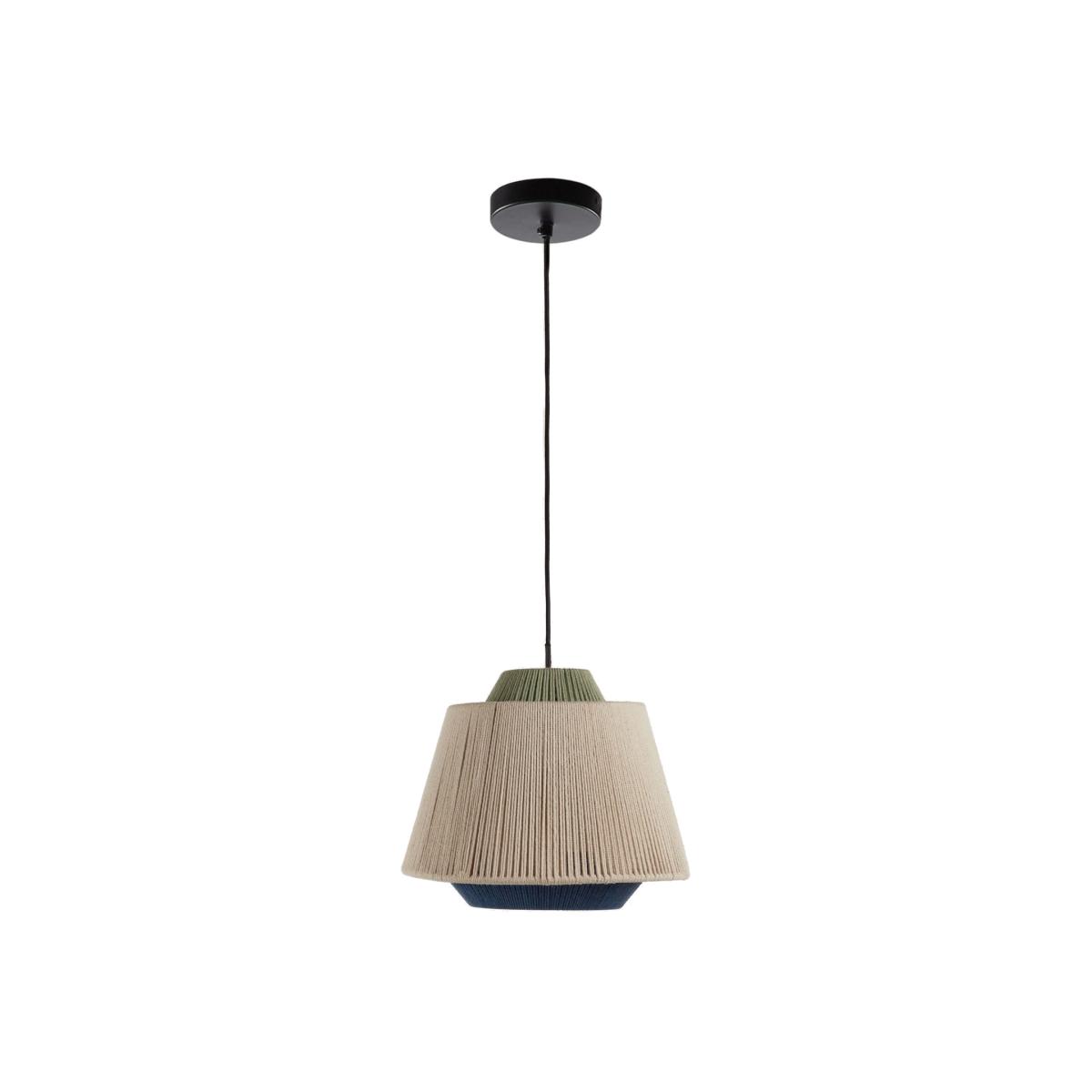 Yuvia cotton ceiling lamp with a beige and blue finish – image 1