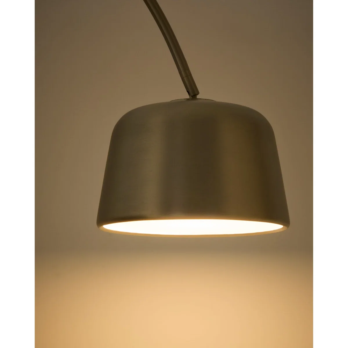 Arnolia brushed steel and black marble floor lamp with UK adaptor – image 3