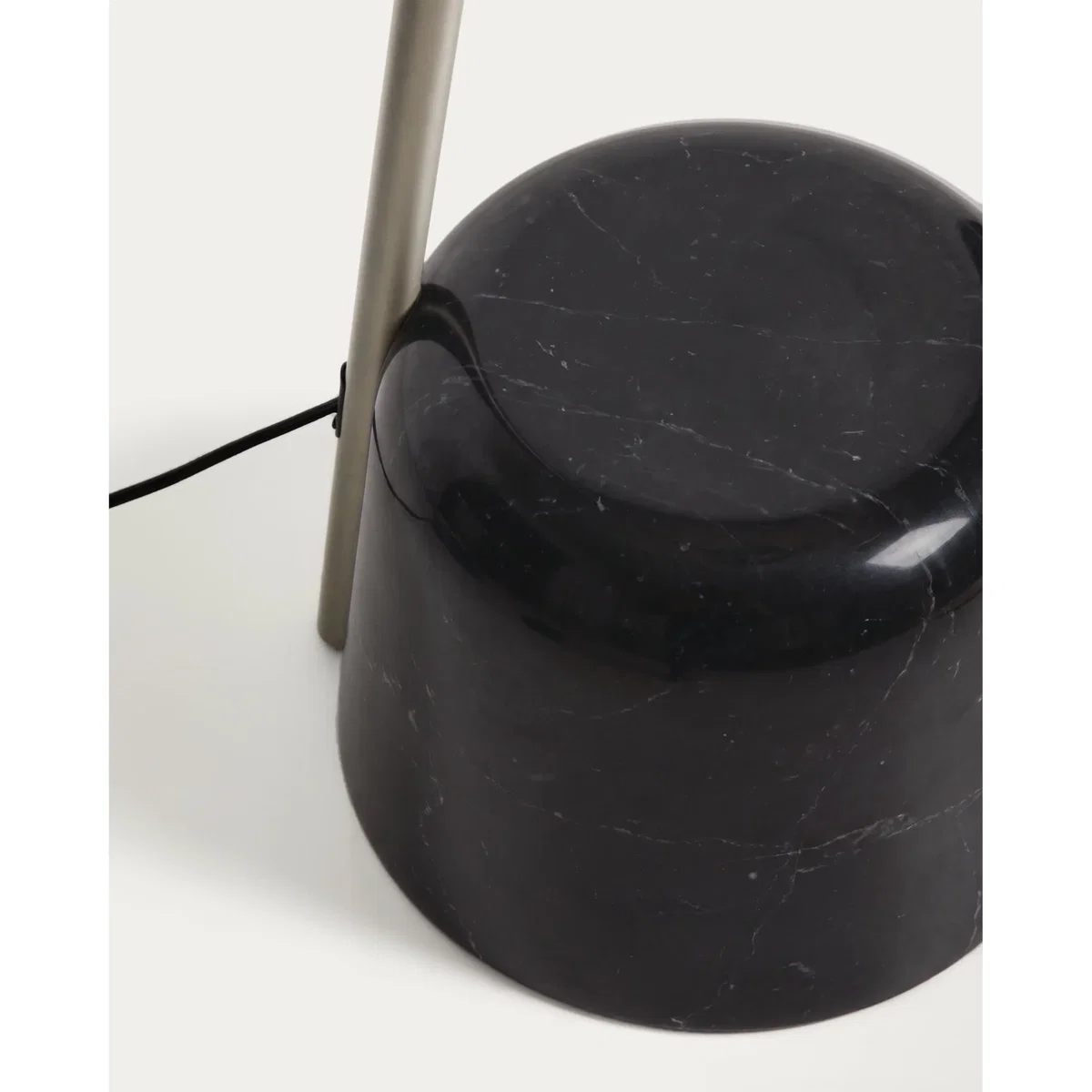 Arnolia brushed steel and black marble floor lamp with UK adaptor – image 4