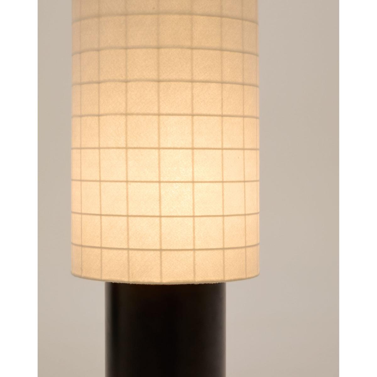 Dulan black metal floor lamp with cotton shade – image 3