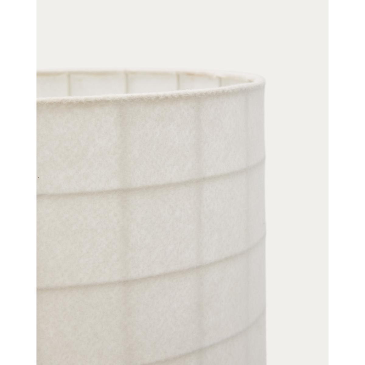 Dulan black metal floor lamp with cotton shade – image 5