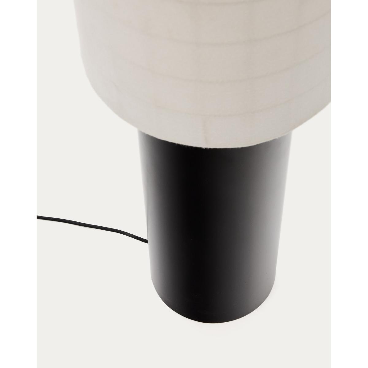 Dulan black metal floor lamp with cotton shade – image 6