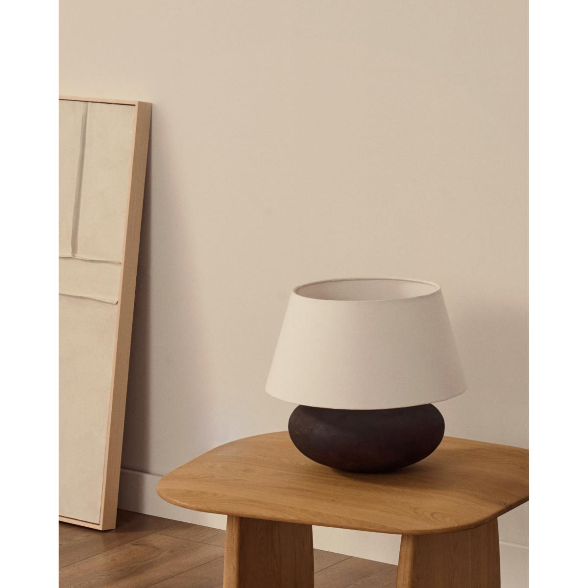 Nessi metal table lamp in a black terracotta effect finish – image 2