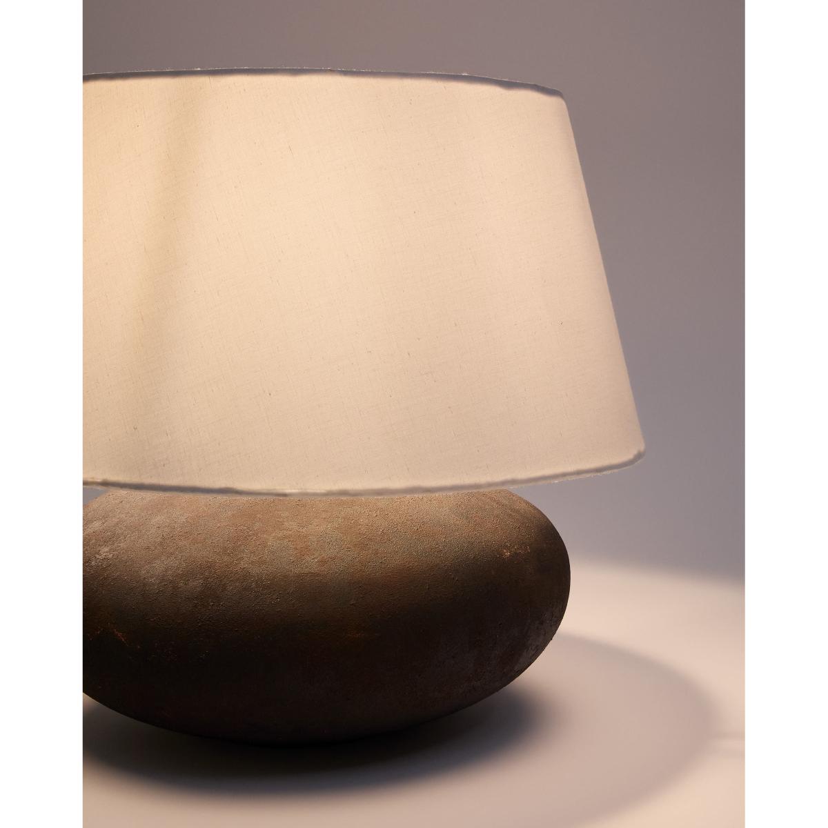 Nessi metal table lamp in a black terracotta effect finish – image 3