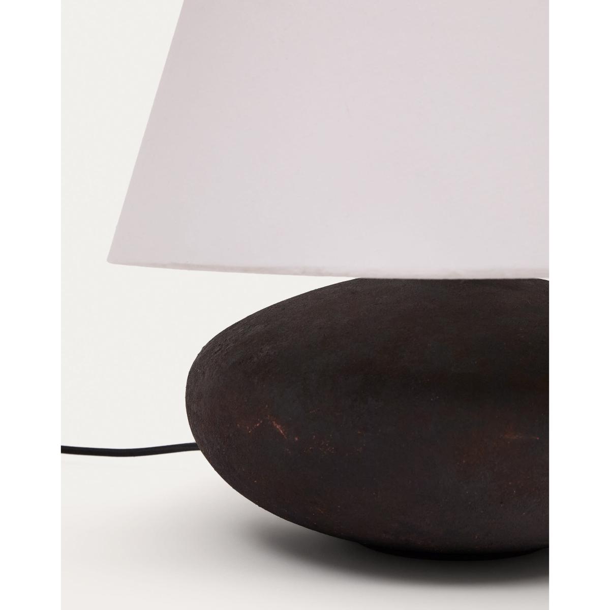 Nessi metal table lamp in a black terracotta effect finish – image 5