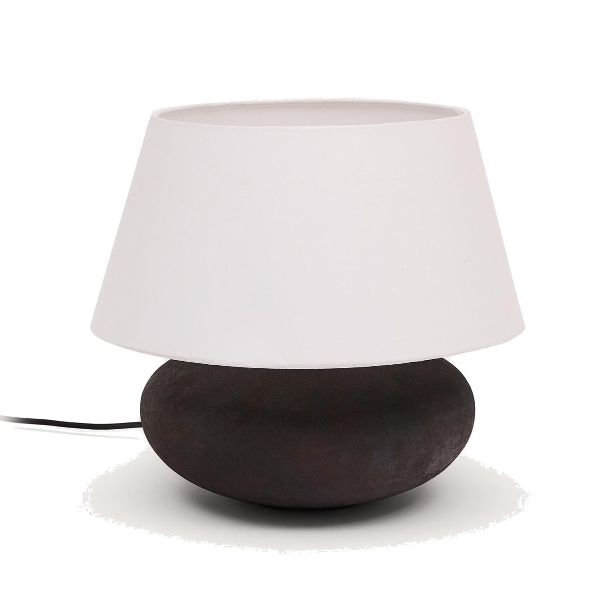 Nessi metal table lamp in a black terracotta effect finish – image 1