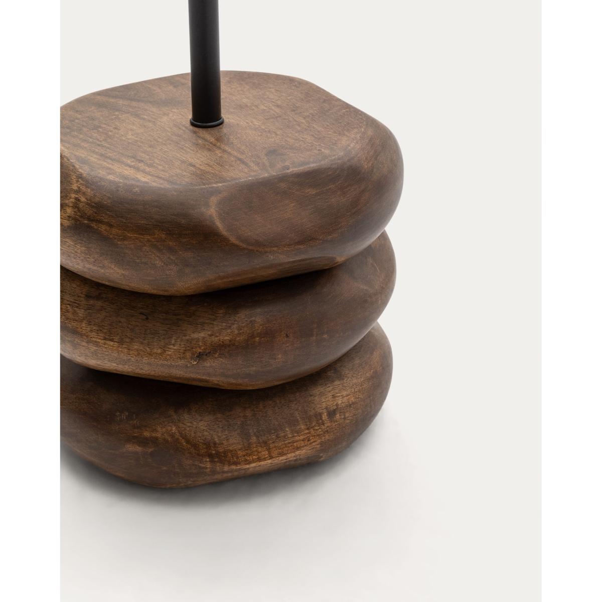 Kor table floor lamp made of jute and acacia wood in a dark finish – image 2