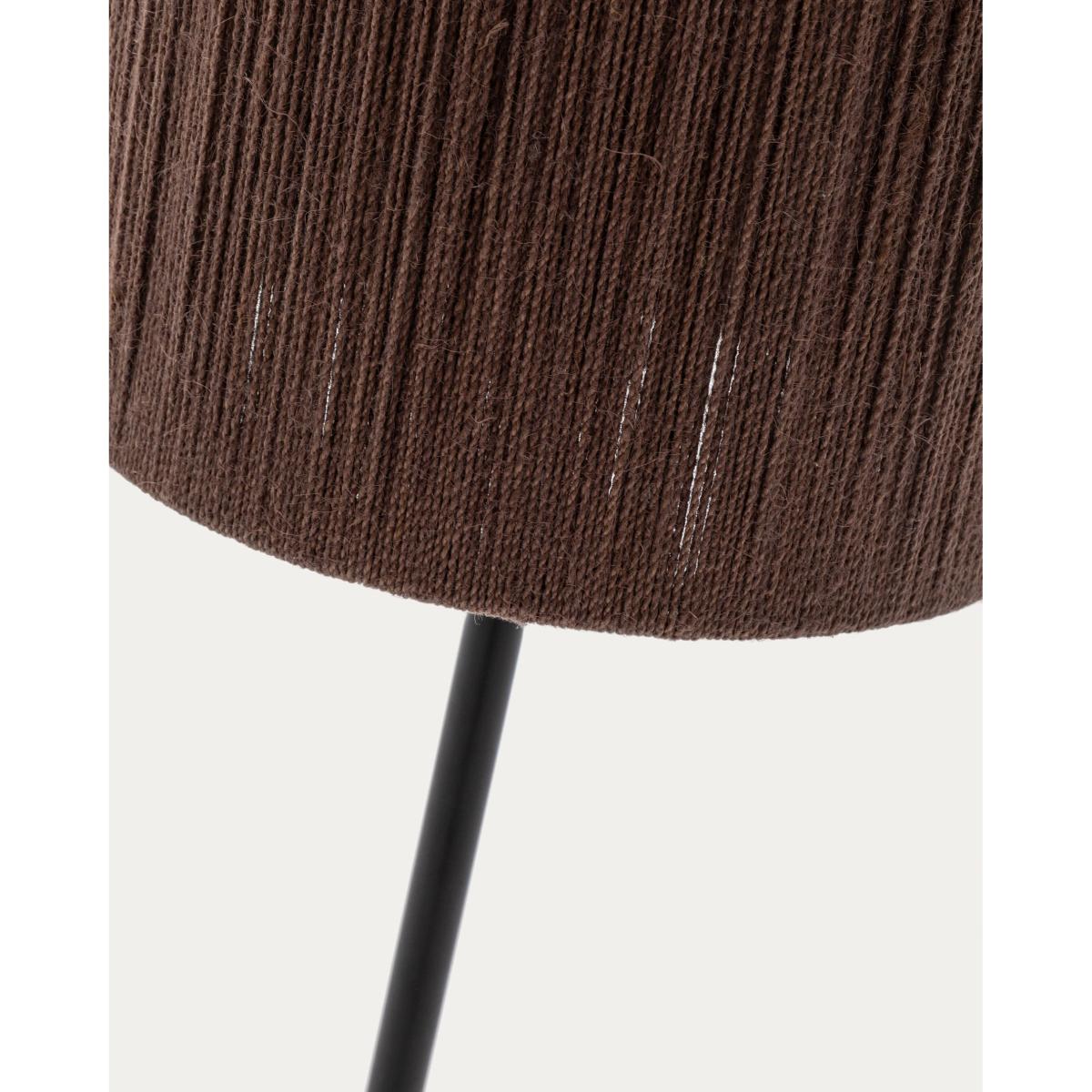 Kor table floor lamp made of jute and acacia wood in a dark finish – image 3