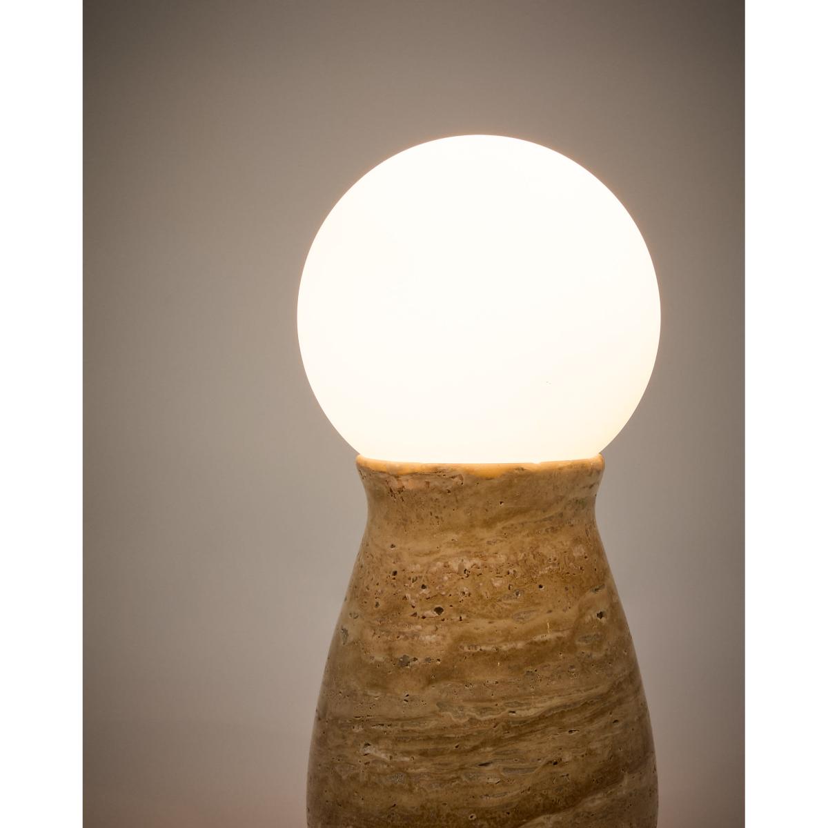 Okeni table lamp made of travertine and glass – image 2