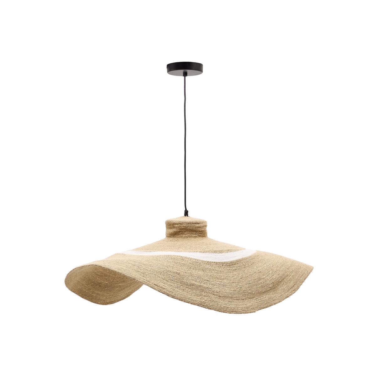 Albenya ceiling lamp made of natural fibres and cotton with a natural and white finish Ø 90 cm – image 1