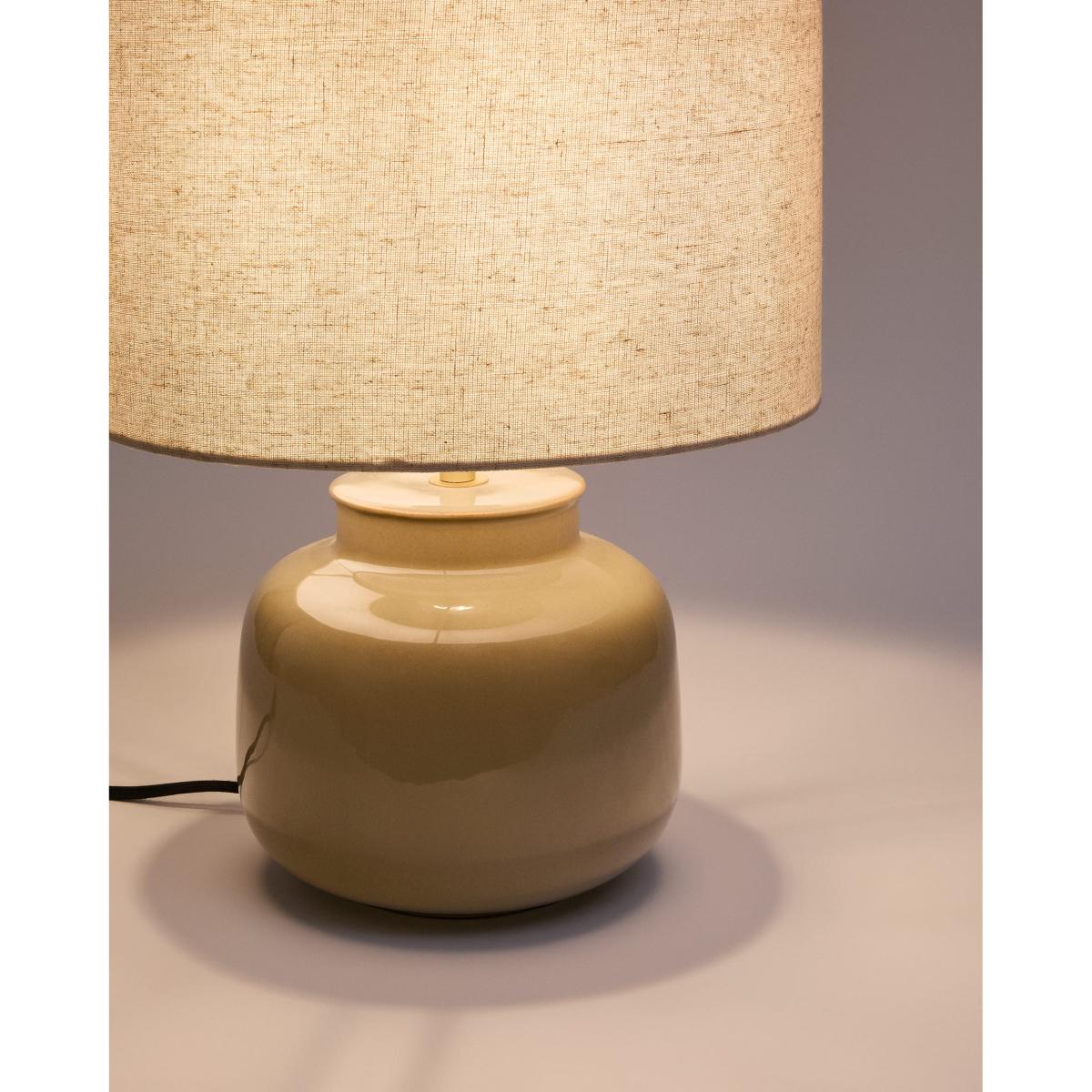 Tay green ceramic and beige linen table lamp – image 2