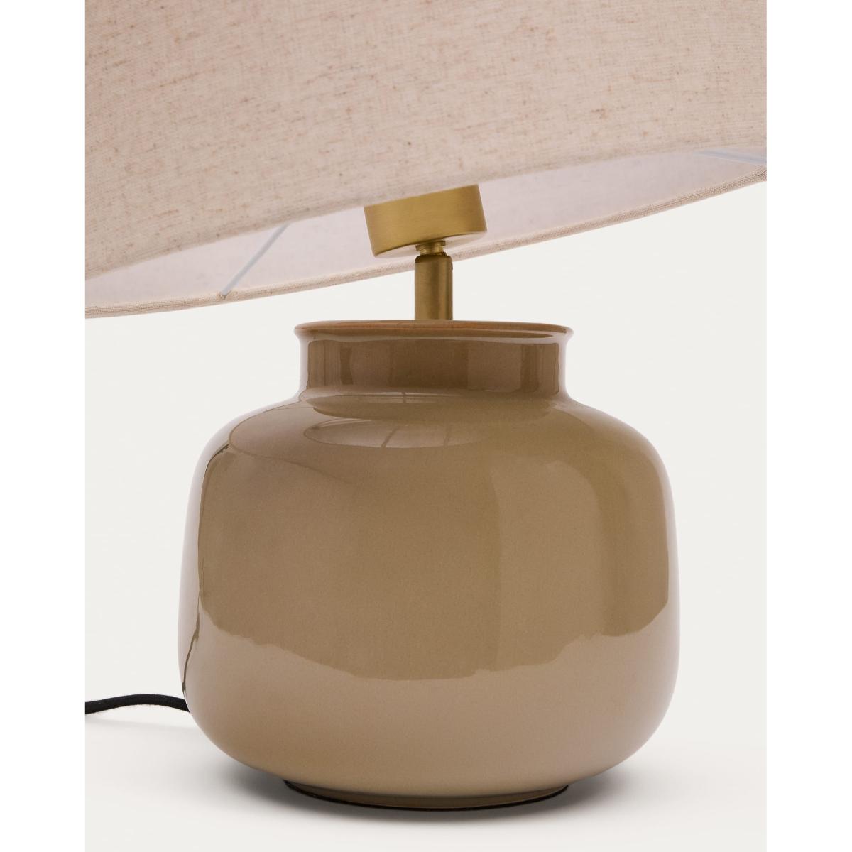 Tay green ceramic and beige linen table lamp – image 4