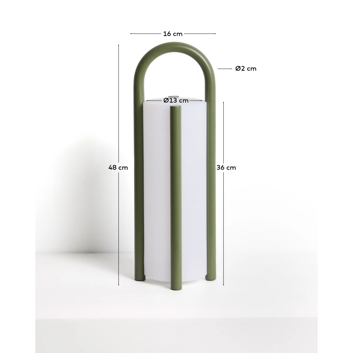 Leros large portable table lamp in green polyethylene and steel – image 7