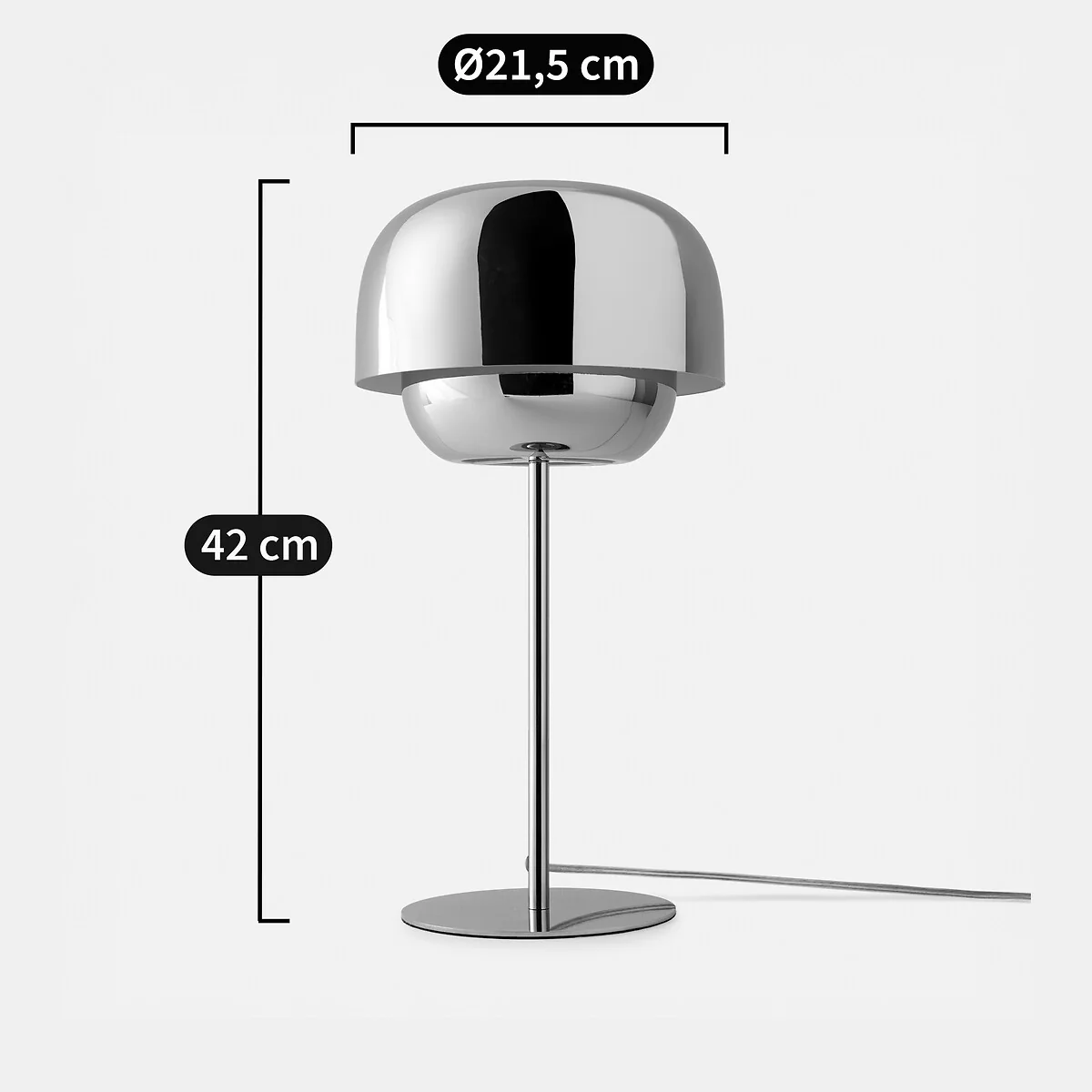 Kinoko Table Lamp in Chrome-Plated Iron – image 8
