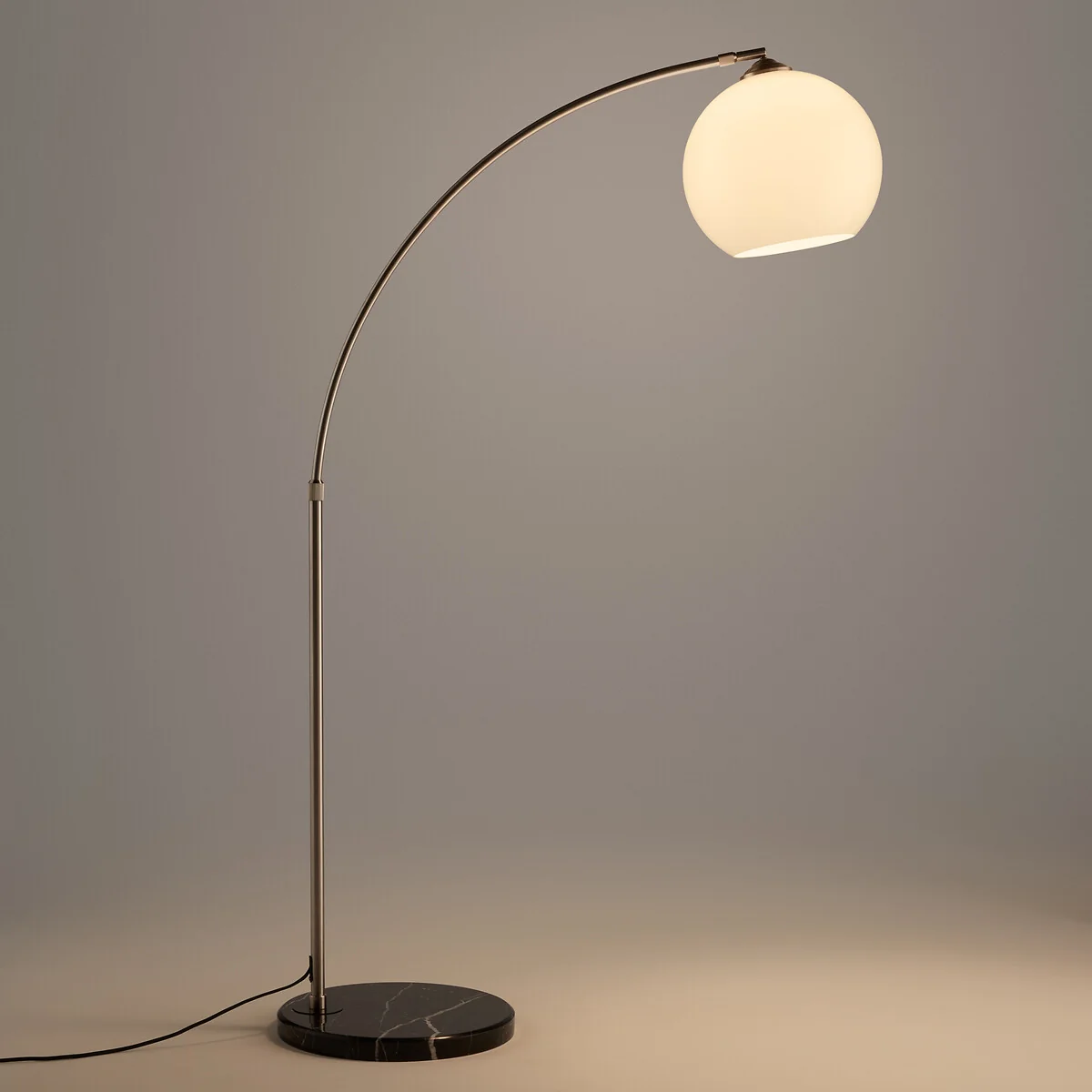 Bowata Steel, Marble and Acrylic Arc Floor Lamp – image 3
