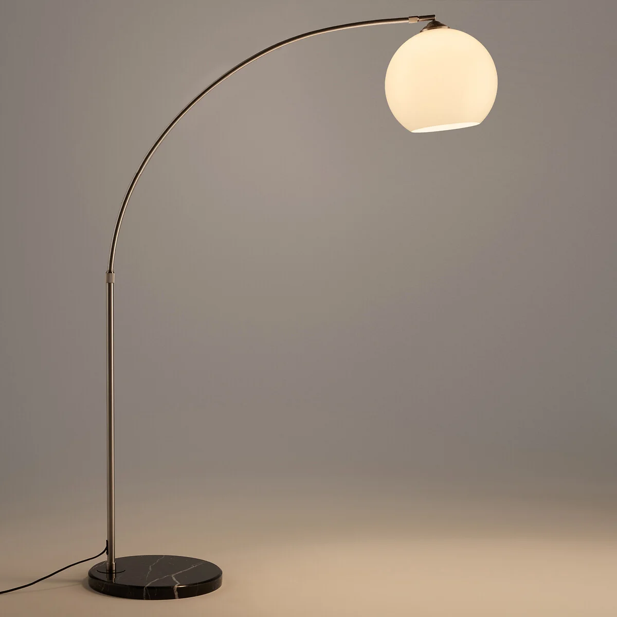Bowata Steel, Marble and Acrylic Arc Floor Lamp – image 5