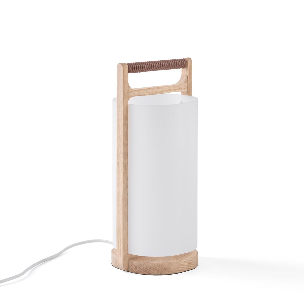 Fodéo Solid Oak and Opaline Lamp – image 2