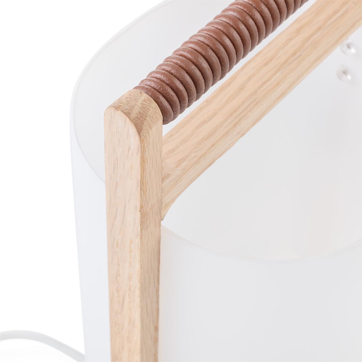 Fodéo Solid Oak and Opaline Lamp – image 5