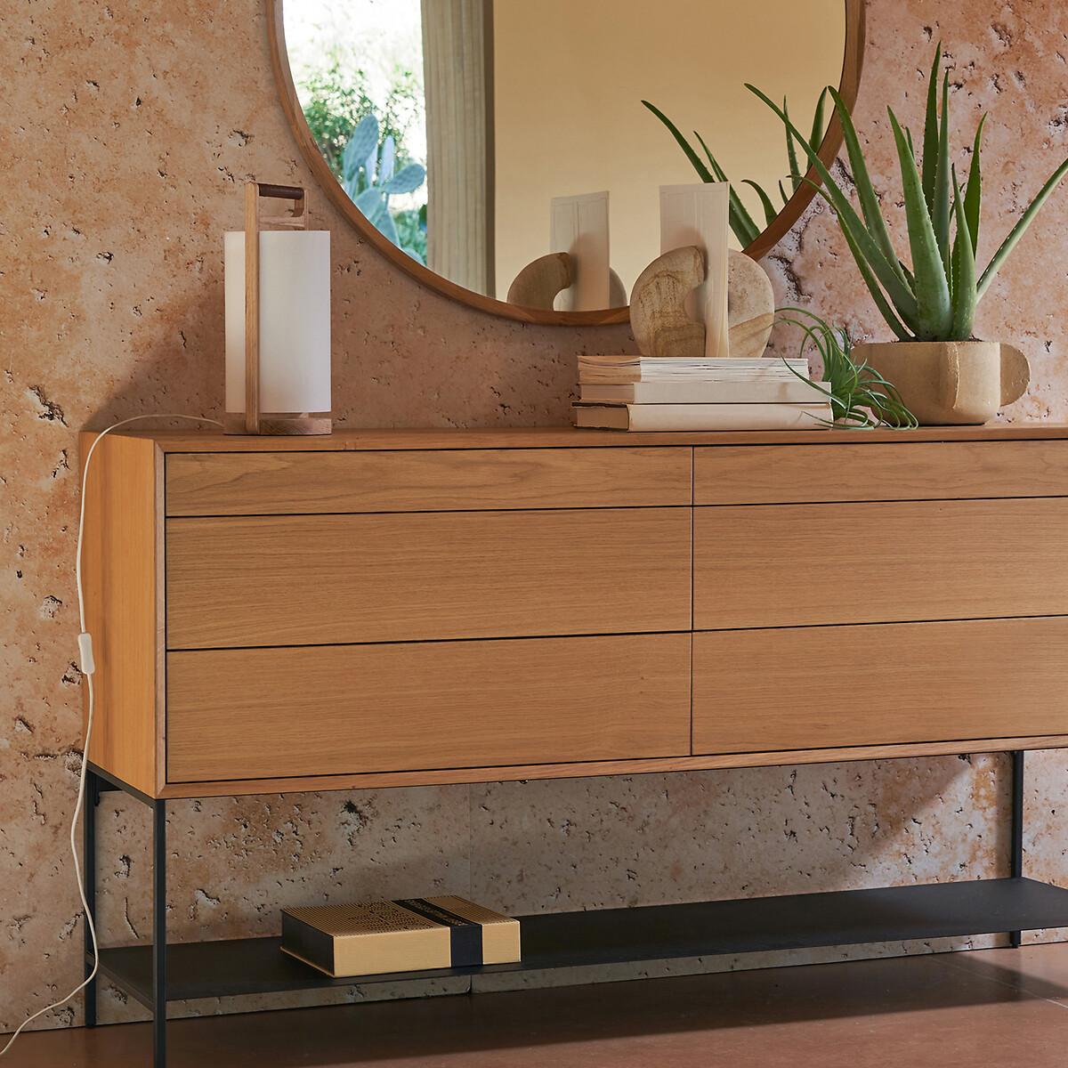 Fodéo Solid Oak and Opaline Lamp – image 9