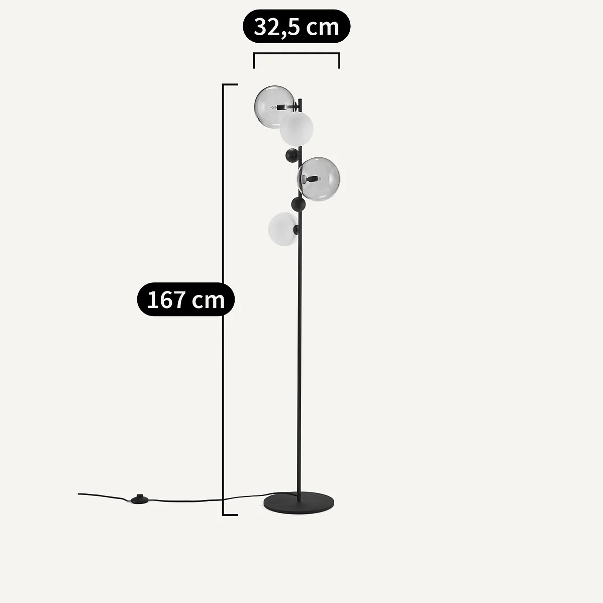 Bullesco Smoked Glass and Metal Floor Lamp – image 10