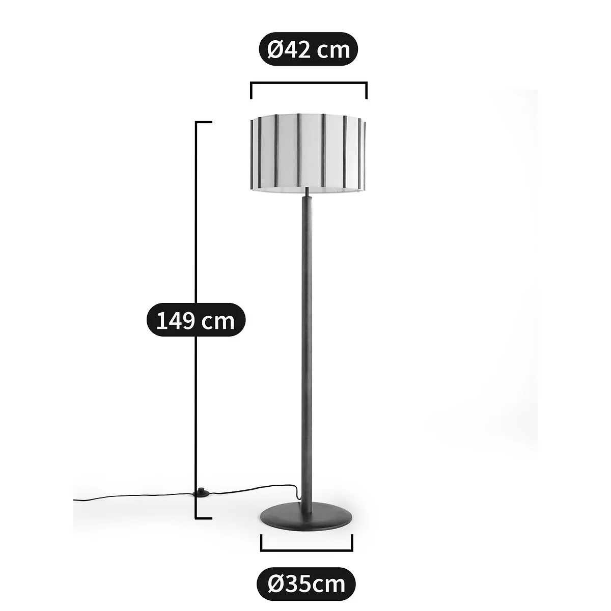 Vintela Rubberwood & Linen Floor Lamp – image 7