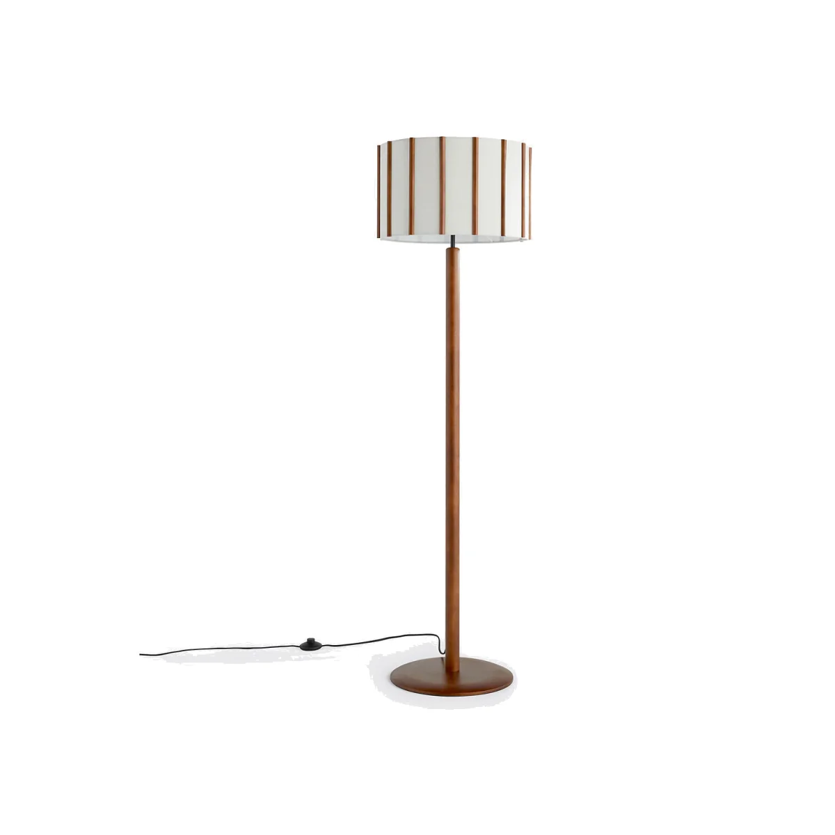 Vintela Rubberwood & Linen Floor Lamp – image 1