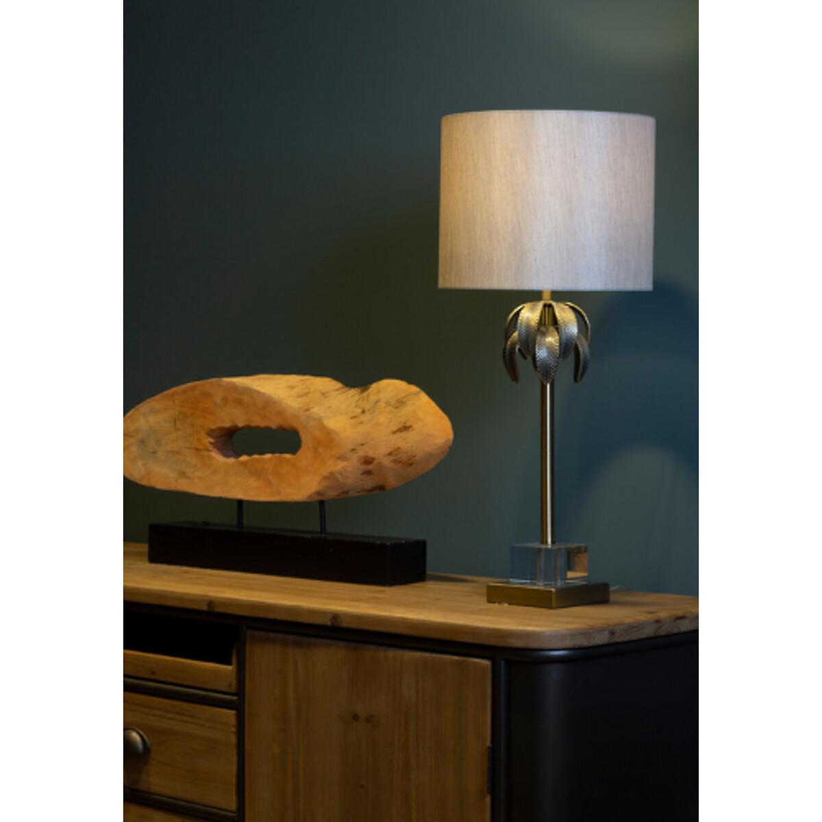 Antique Brass with Crystal Base and Palm Leaf Detail Table Lamp – image 5