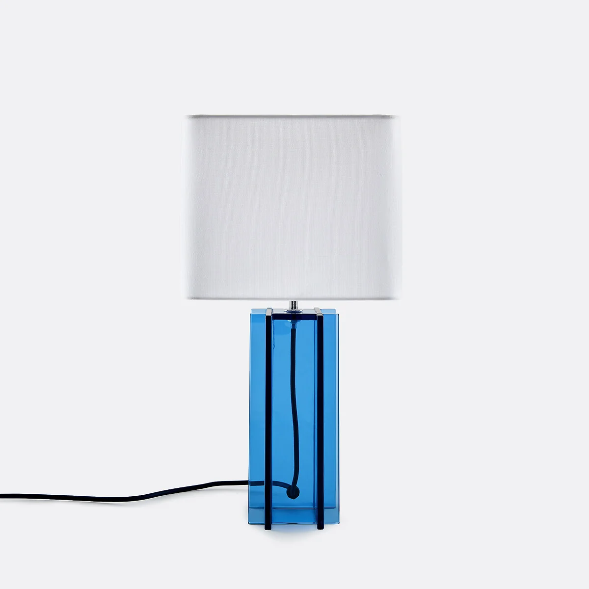 Bimo Table Lamp in Colourful Glass and Linen – image 3