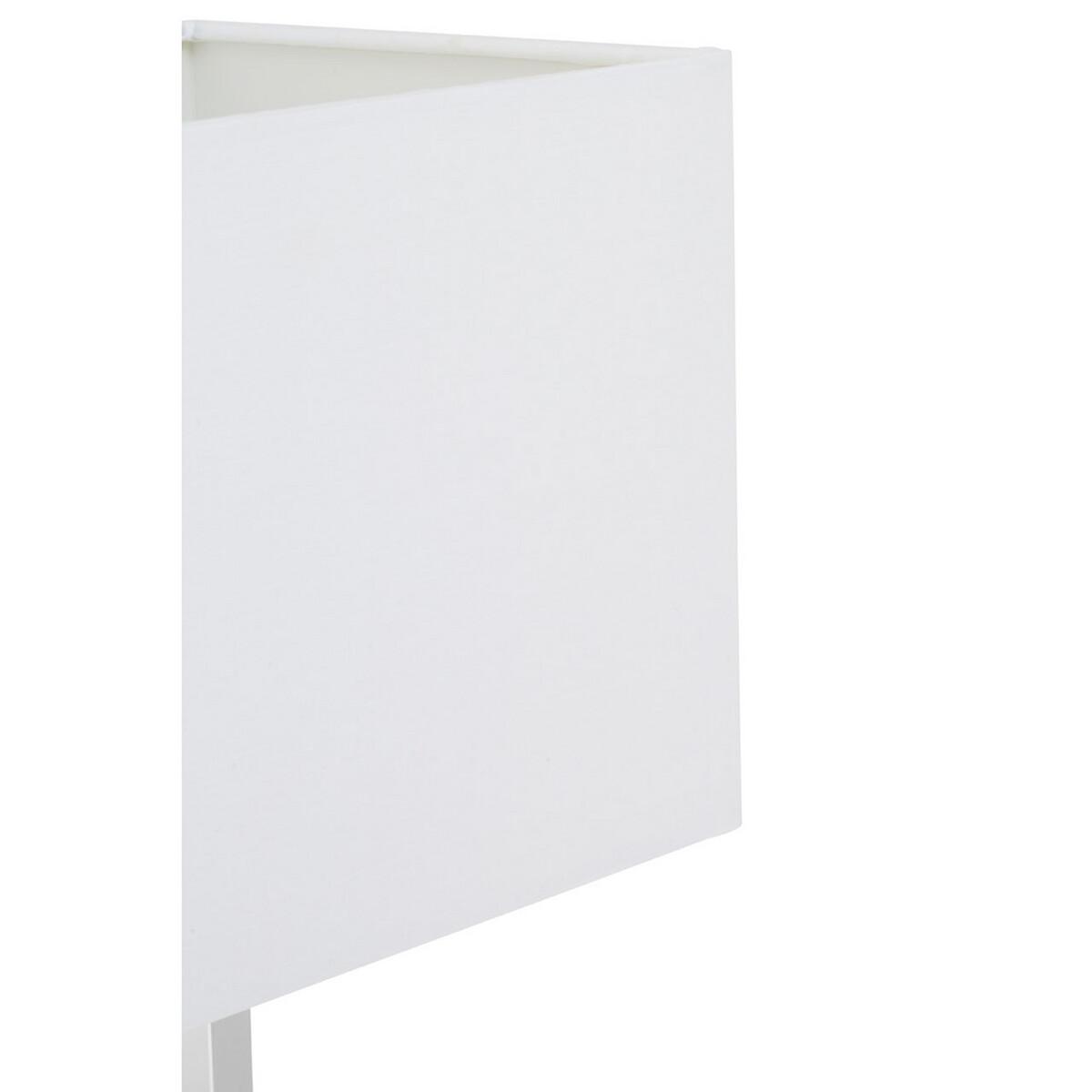 Chrome Base with Crystal Column and White Shade Table Lamp – image 3