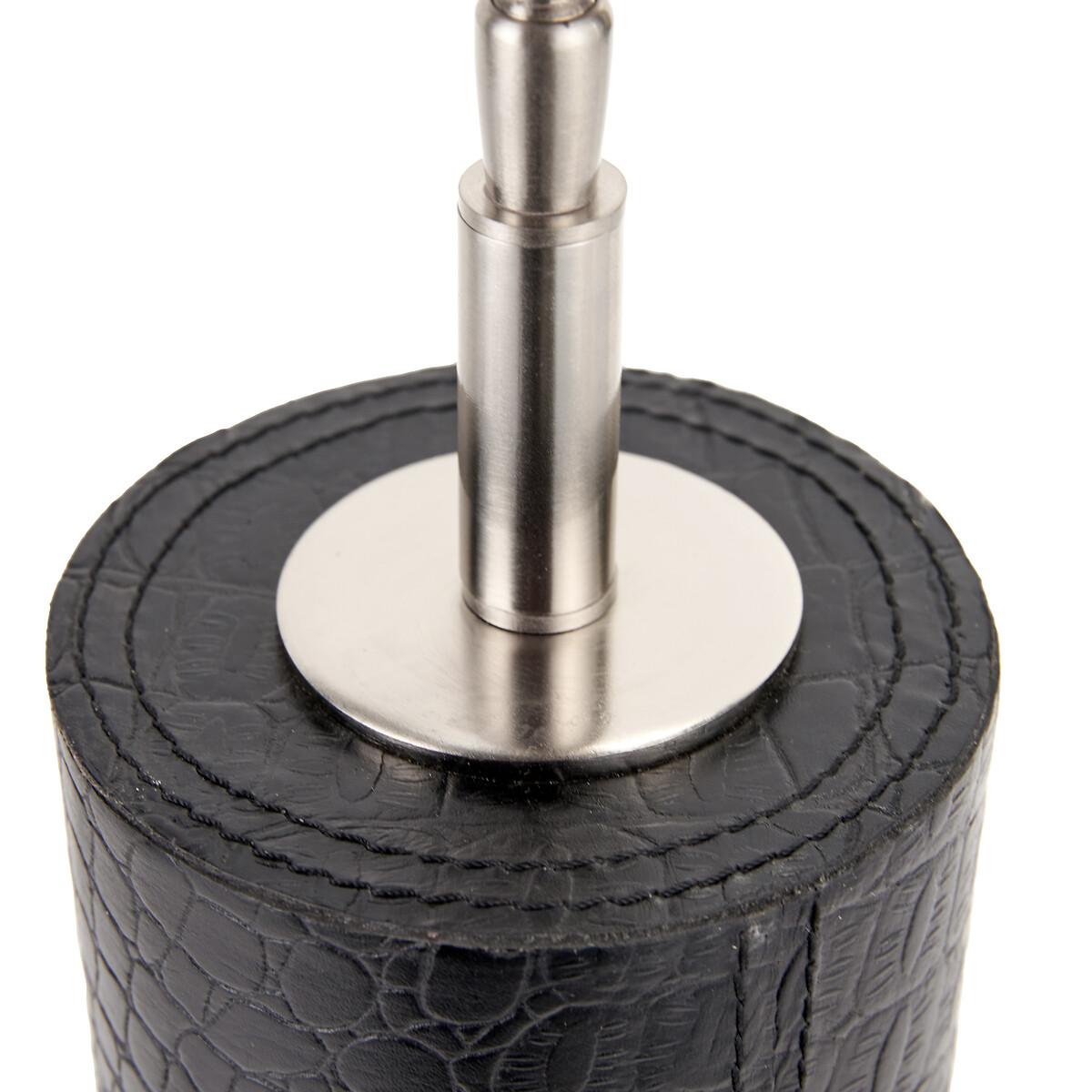 Leon Leather Cylindrical Table Lamp – image 2
