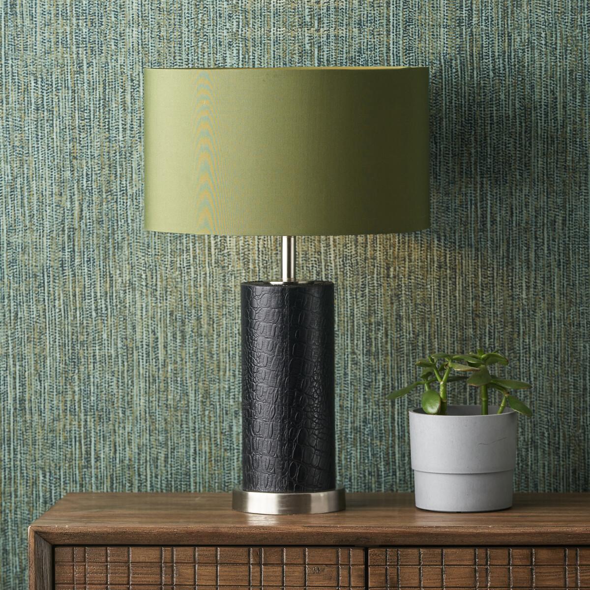 Leon Leather Cylindrical Table Lamp – image 1