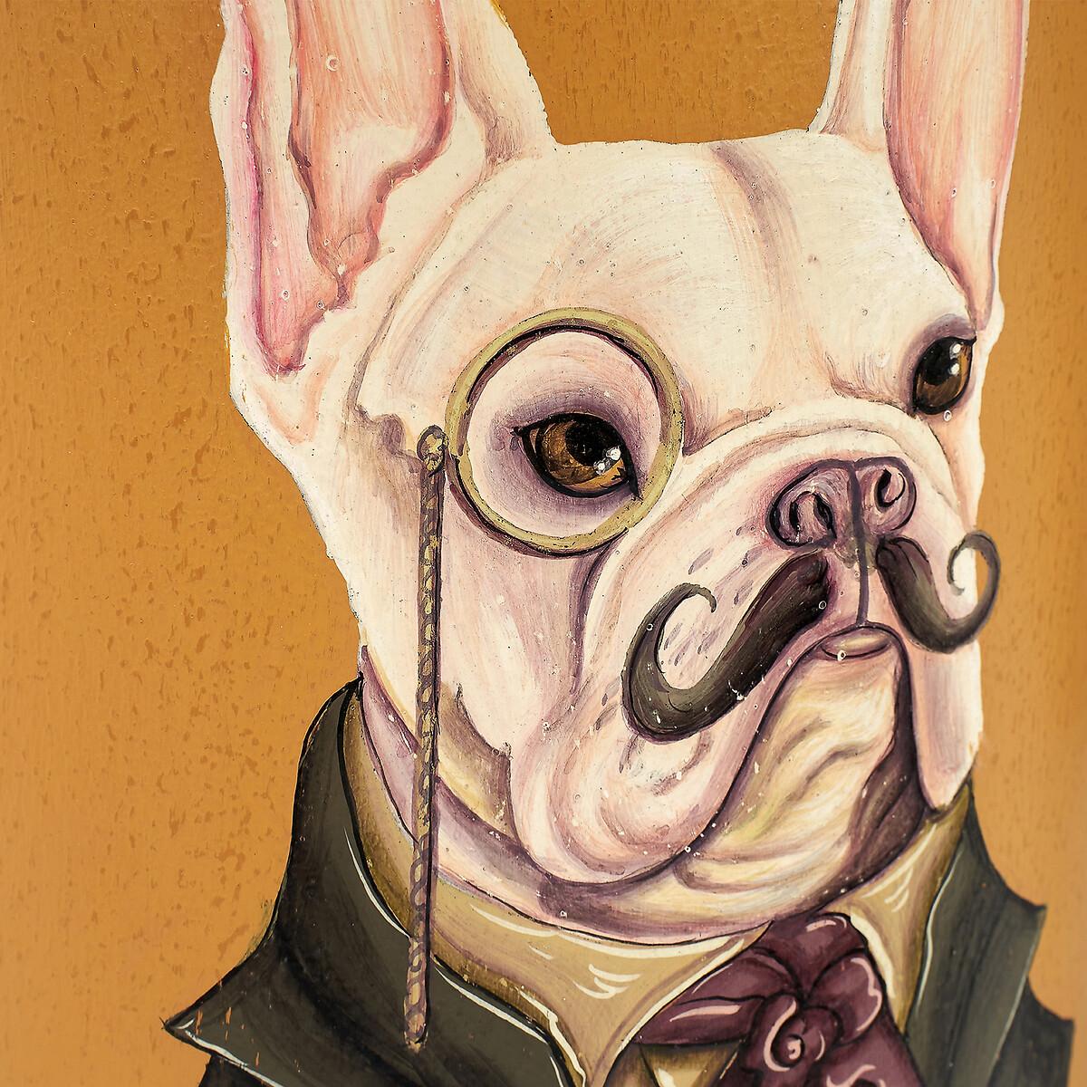 Boston Terrier Design Mustard Hand Painted Metal Table Lamp Base – image 3
