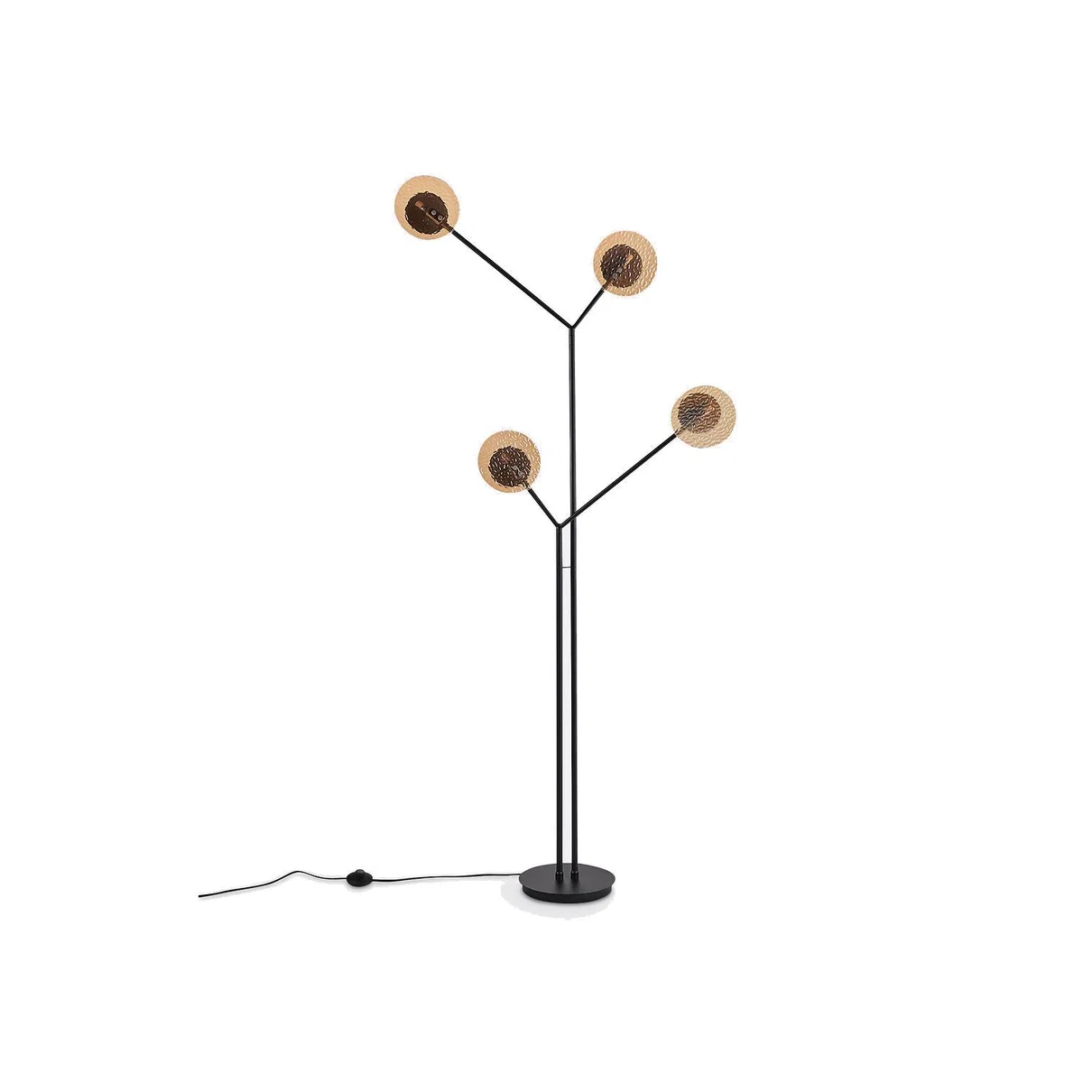 Palma Metaal & Amber Glass Floor Lamp