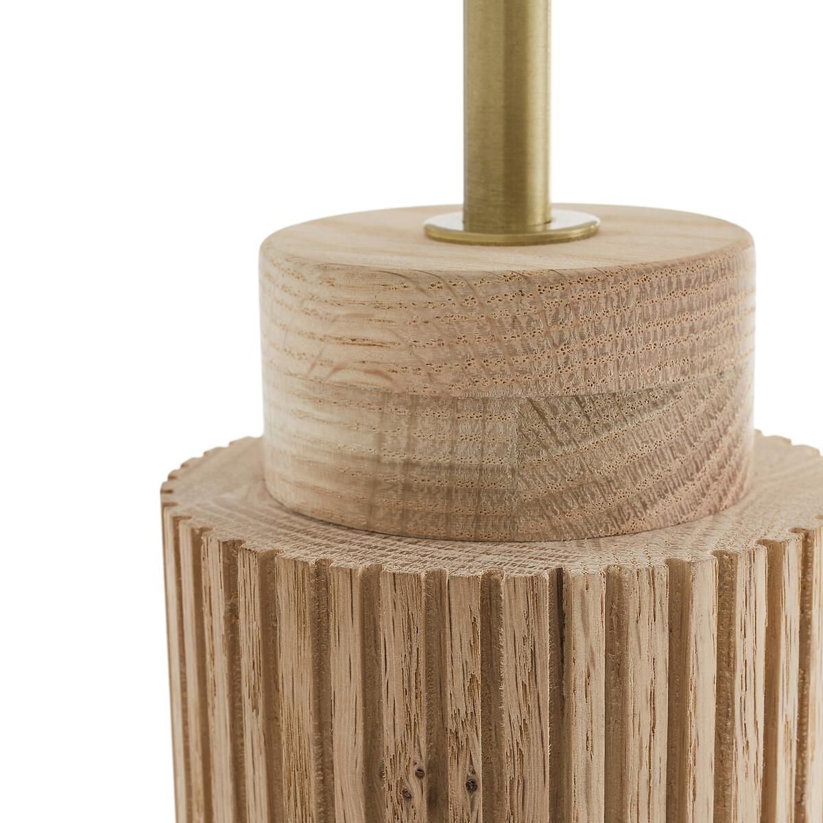 Idna Metal, Linen and Oak Table Lamp – image 3