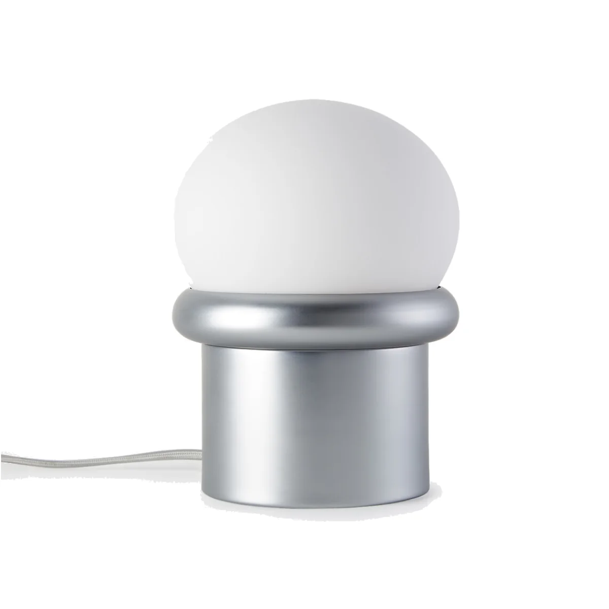 Calan Table Lamp in Chrome-Plated Iron and Opaline Glass – image 1