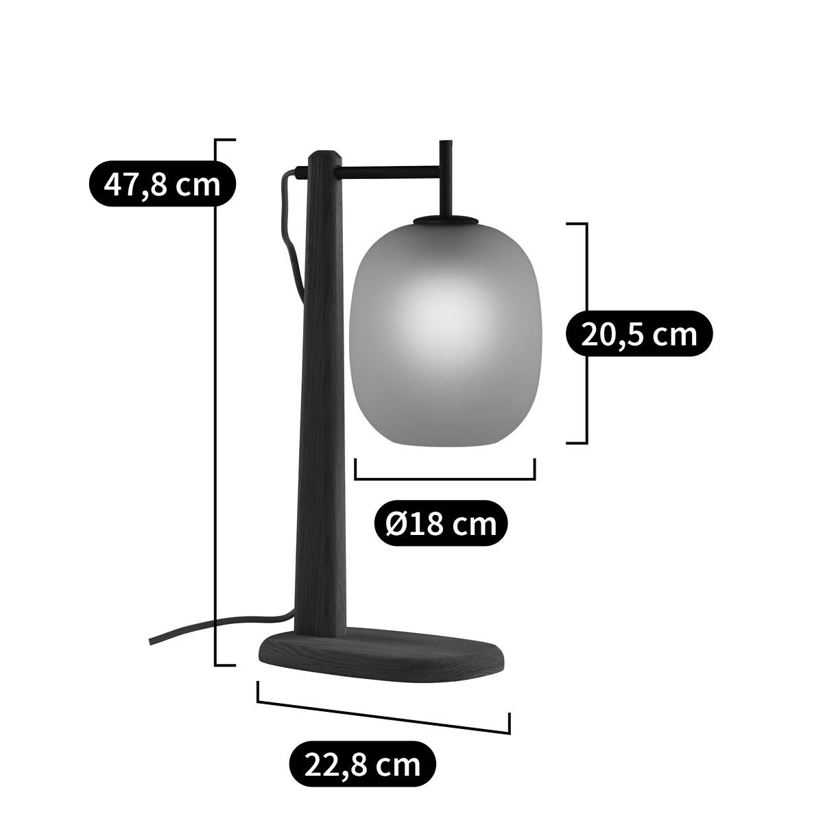Navida Oak & Frosted Glass Table Lamp – image 6