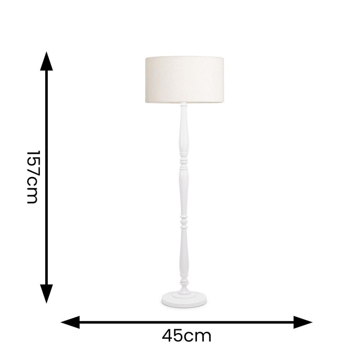 Light Wood Candle Stick Floor Lamp with Boucle Shade – image 6