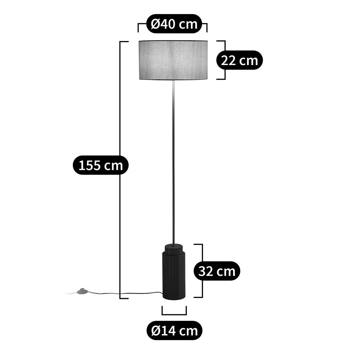 Idna Oak, Metal & Linen Floor Lamp – image 5