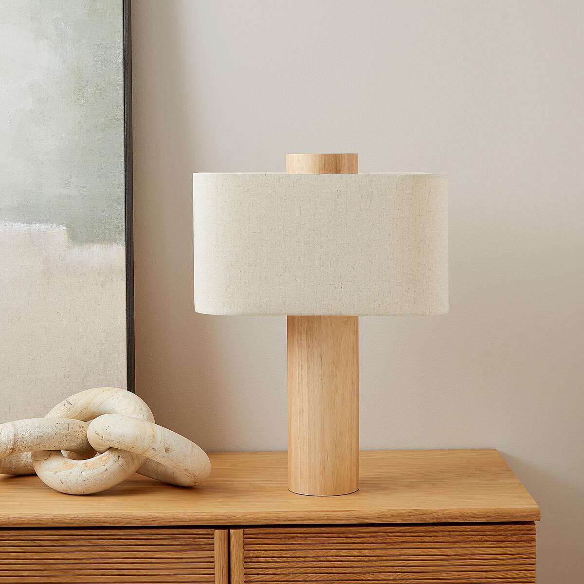 Dryade Rubberwood & Linen Table Lamp – image 3