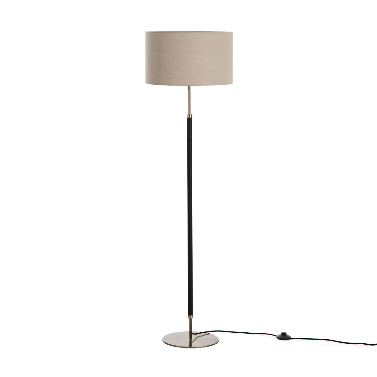 Jihana Brass Metal & Linen Floor Lamp – image 2