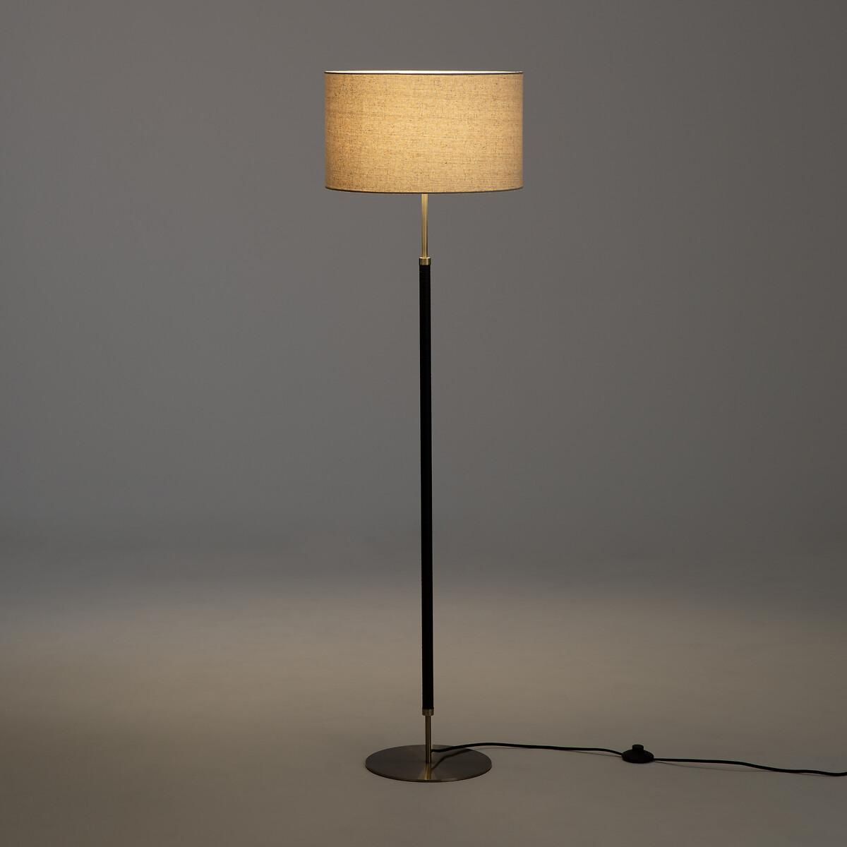 Jihana Brass Metal & Linen Floor Lamp – image 3